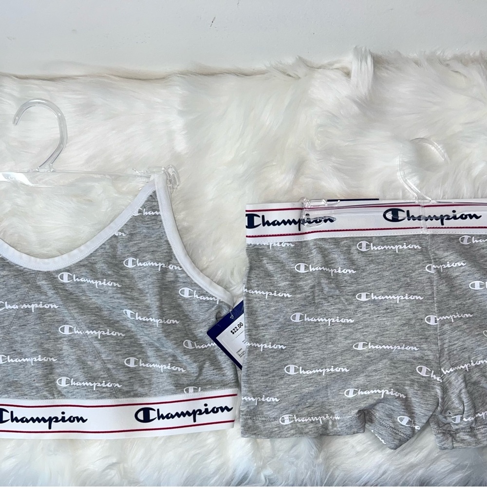 NWT Champion Gray Sportsbra Short Set